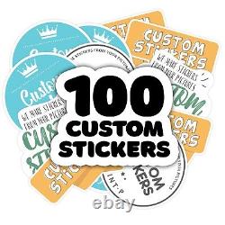 100 custom die cut stickers, custom decals, we makes stickers from your picture