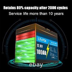 12V 100AH LiFePO4 Deep Cycle Lithium Battery for RV Marine Off-Grid Solar 5000+