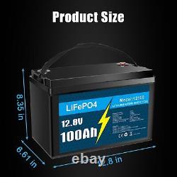 12V 100AH LiFePO4 Deep Cycle Lithium Battery for RV Marine Off-Grid Solar 5000+