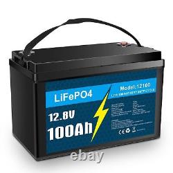 12V 100Ah LiFePO4 Deep Cycle Lithium Battery with 100A BMS for RV Solar Marine