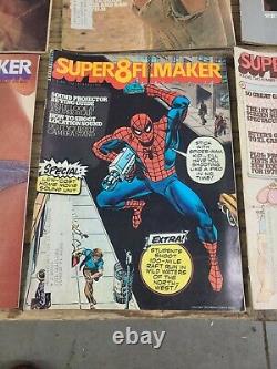 1974 Super 8 Filmaker Magazines Volume 2 Issues 1-6, Rare Spiderman Cover