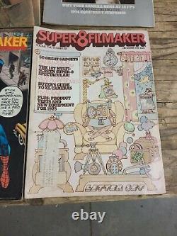 1974 Super 8 Filmaker Magazines Volume 2 Issues 1-6, Rare Spiderman Cover