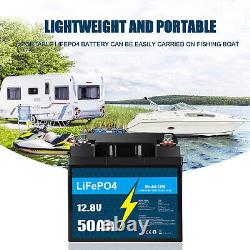 2 Pack 12V 50Ah LiFePO4 Lithium Battery with BMS, for RV Camping Marine Solar