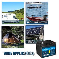 2 Pack 12V 50Ah LiFePO4 Lithium Battery with BMS, for RV Camping Marine Solar