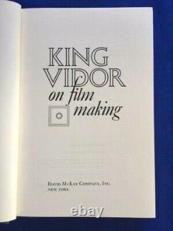 King Vidor On Film Making First Edition Inscribed By King Vidor