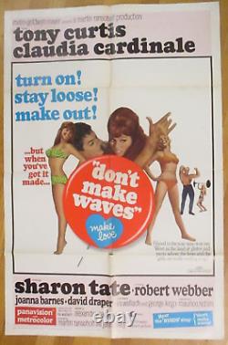 Original 1967 Don't Make Waves (Make Love) One Sheet Movie Poster! Sharon Tate