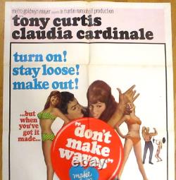 Original 1967 Don't Make Waves (Make Love) One Sheet Movie Poster! Sharon Tate