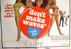 Original 1967 Don't Make Waves (Make Love) One Sheet Movie Poster! Sharon Tate